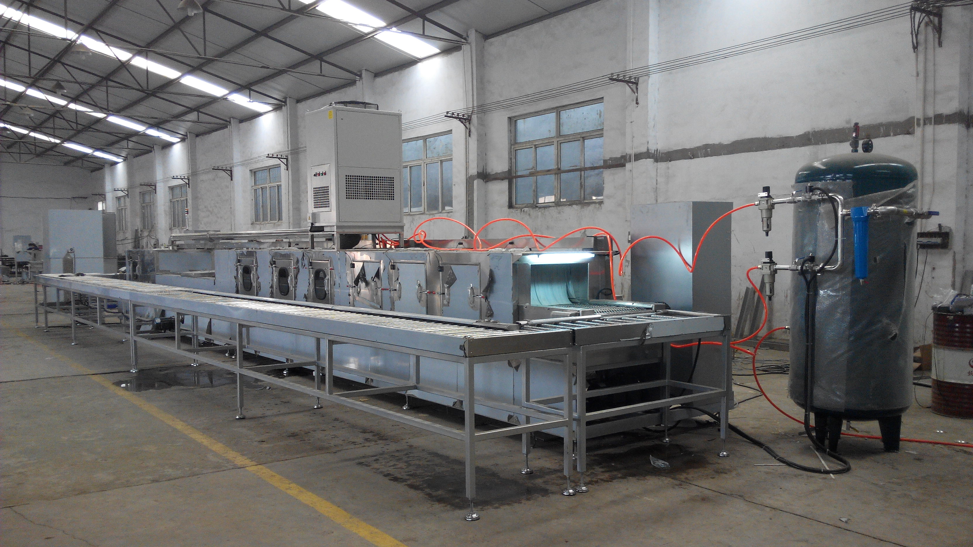 通過(guò)式噴淋清洗機(jī)除油污清洗烘干線